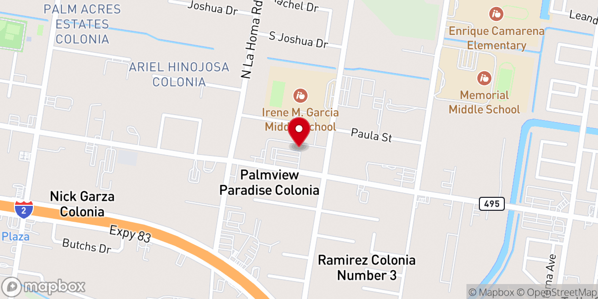 Map showing location of Mission Church RGV