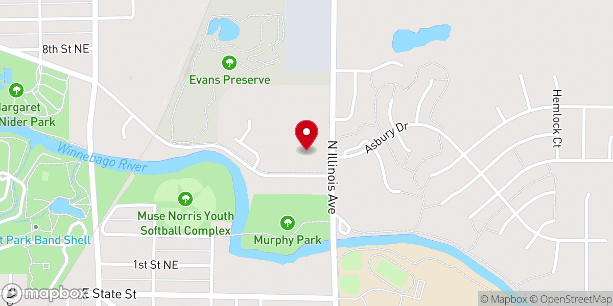 Map showing location of Grace Evangelical Free Church