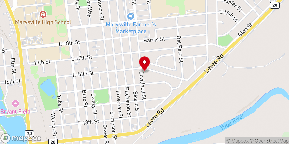 Map showing location of Marysville Church of the Nazarene