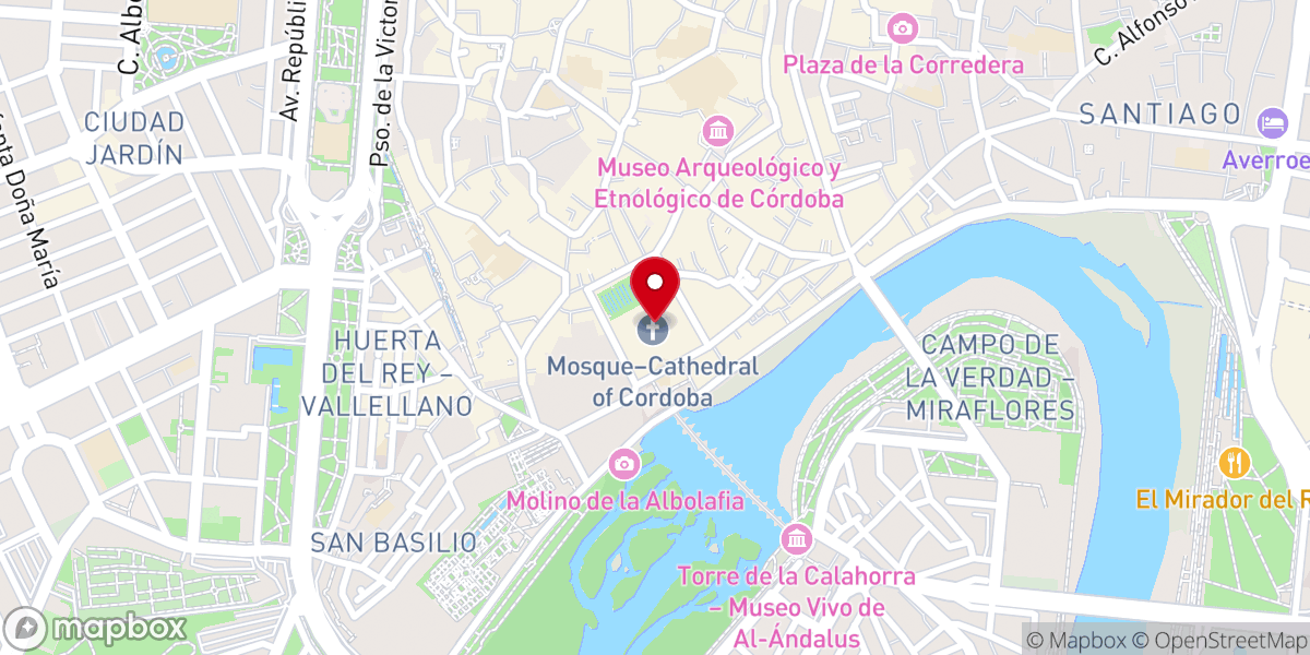 Map showing location of Mezquita-Catedral de Córdoba