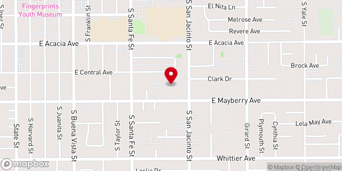 Map showing location of Crossroads Baptist Church