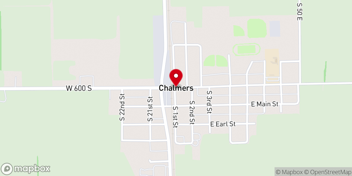 Map showing location of Chalmers