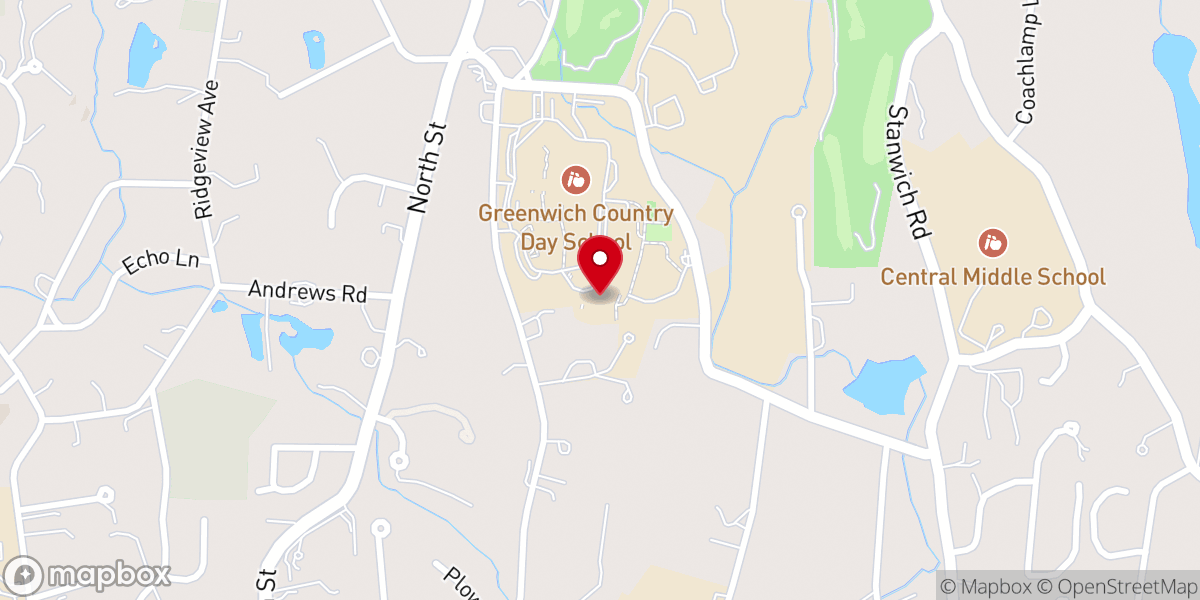 Map showing location of Greenwich Country Day School
