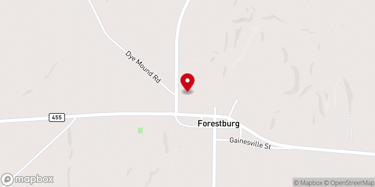 Map showing location of Forestburg United Methodist Prsng