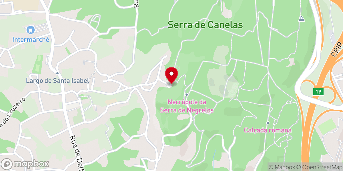 Map showing location of Capela do Senhor do Calvário