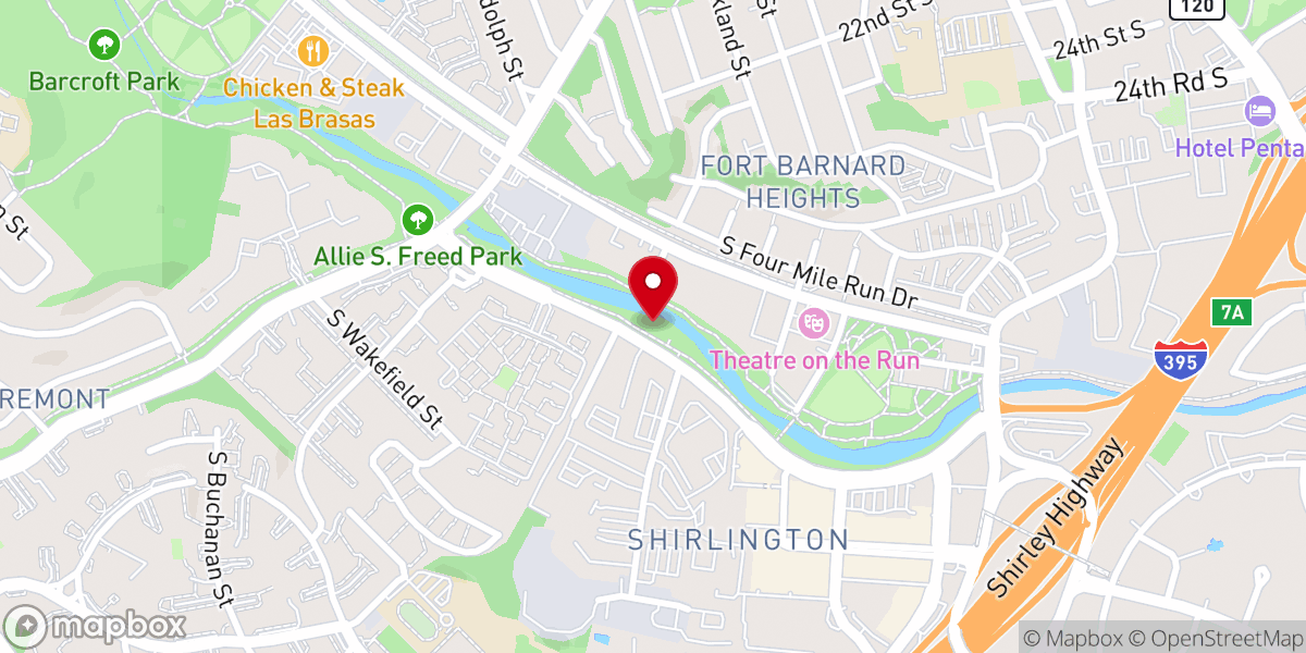 Map showing location of Shirlington Park