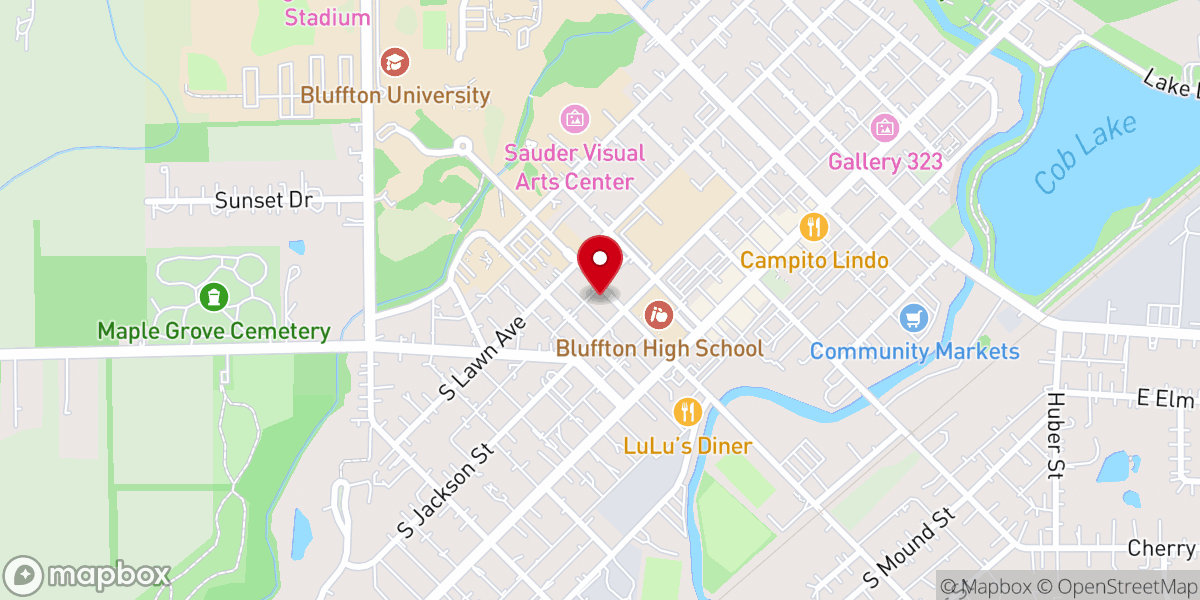 Map showing location of St. John's United Church of Christ