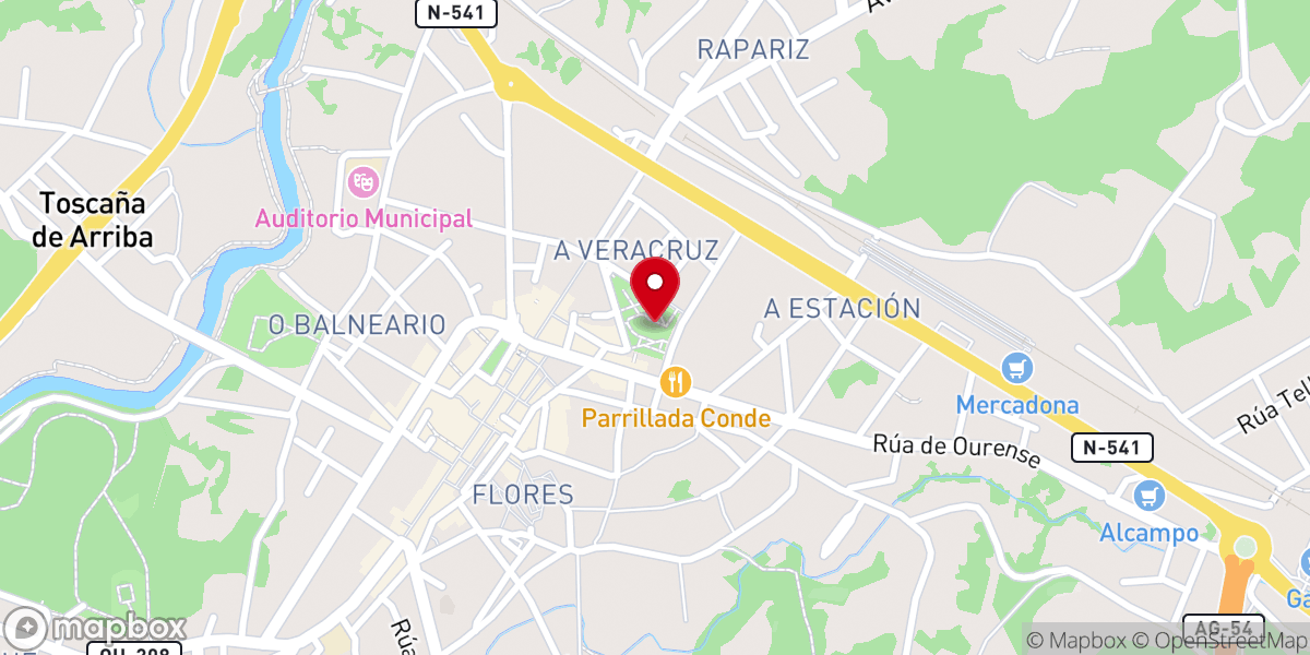 Map showing location of Iglesia de Vera Cruz
