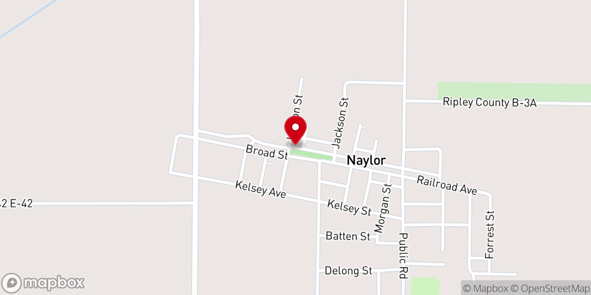 Map showing location of Naylor Pentecostal Church