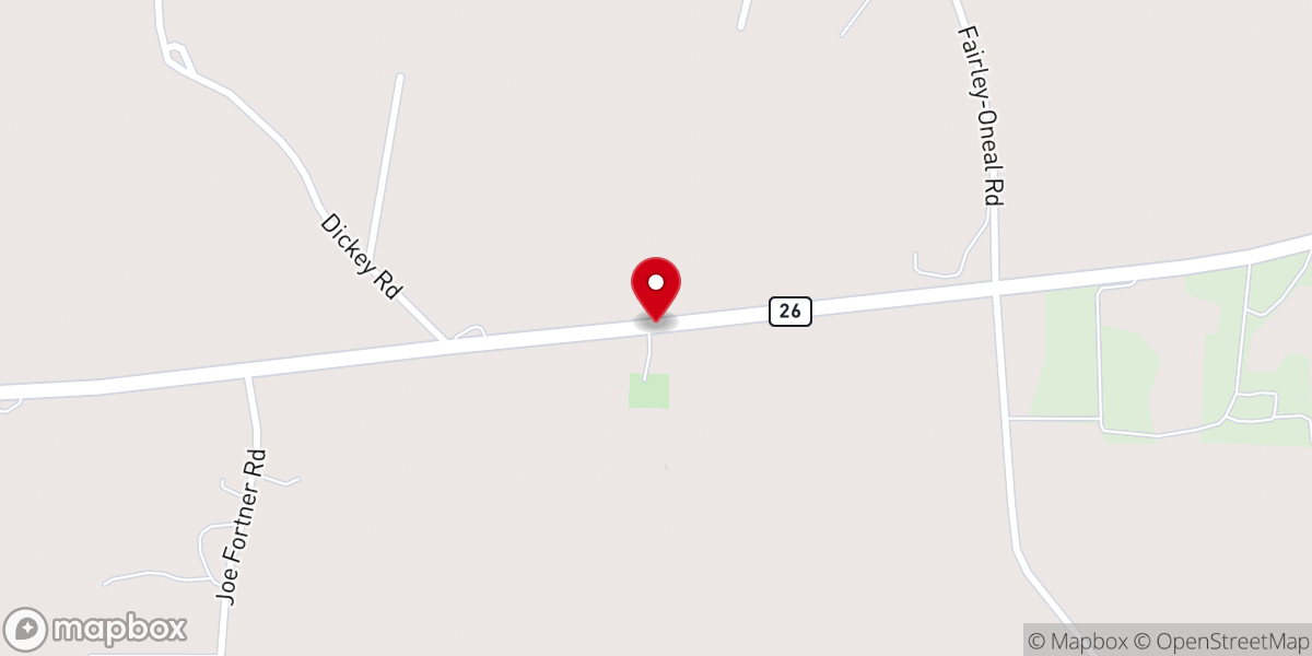 Map showing location of Sweetwater Church