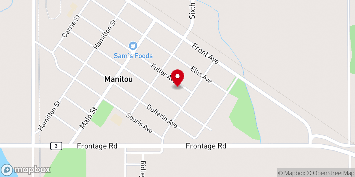 Map showing location of St. Patrick Catholic Church