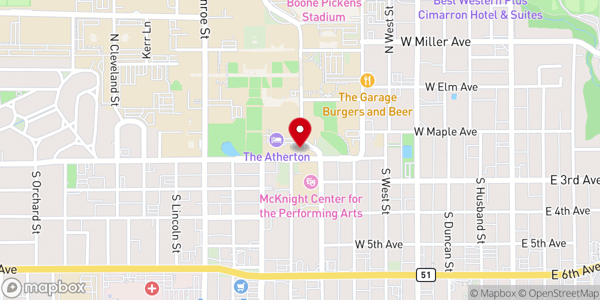 Map showing location of Bennett Memorial Chapel