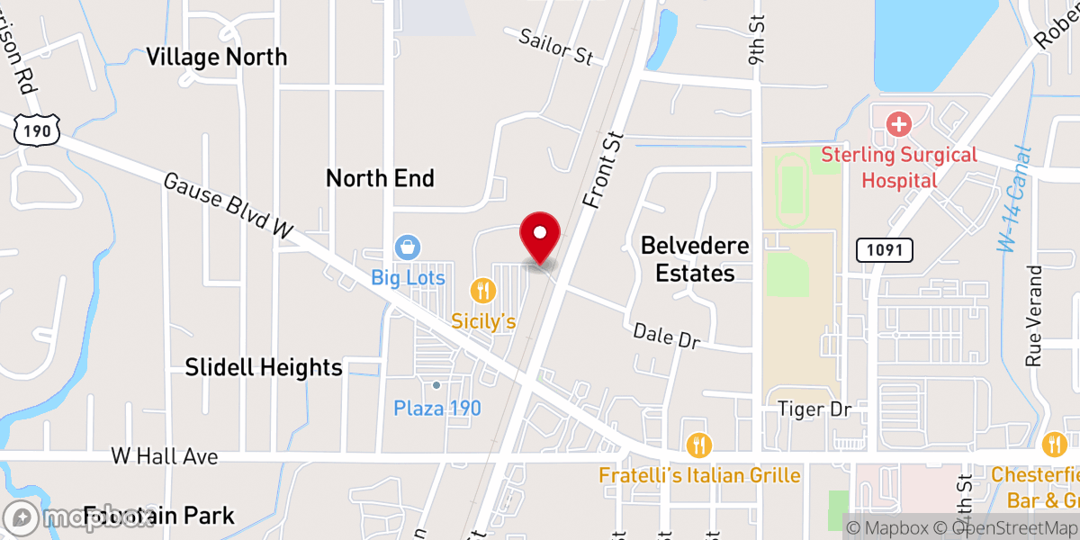 Map showing location of First Presbyterian Church