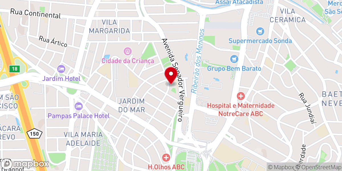 Map showing location of Assembleia de Deus - Ministério São Bernardo do Campo
