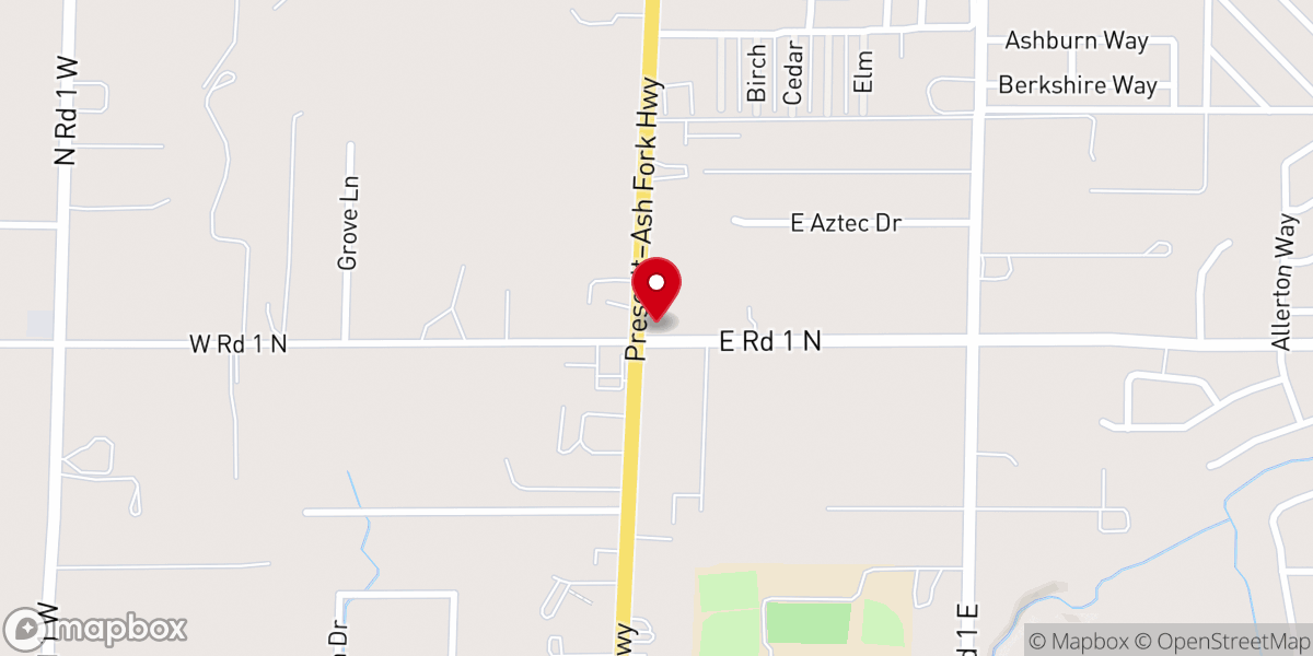Map showing location of Danny B's Fish and Chips