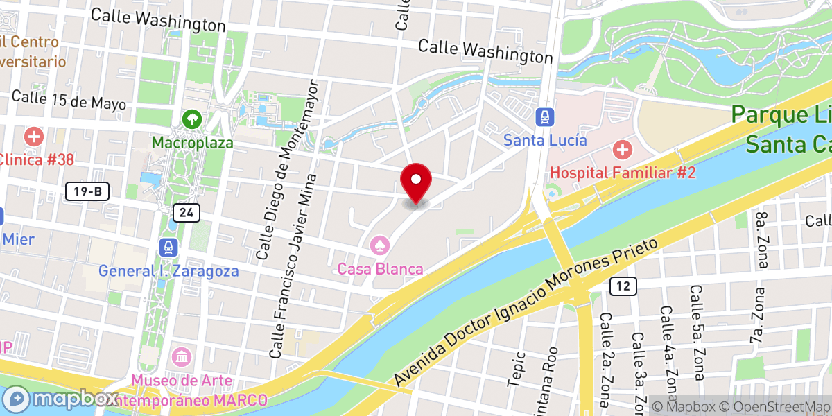 Map showing location of Parroquia de La Divina Providencia