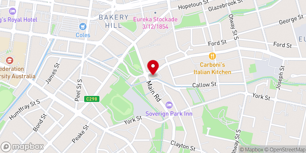 Map showing location of The Salvation Army Ballarat Community Church