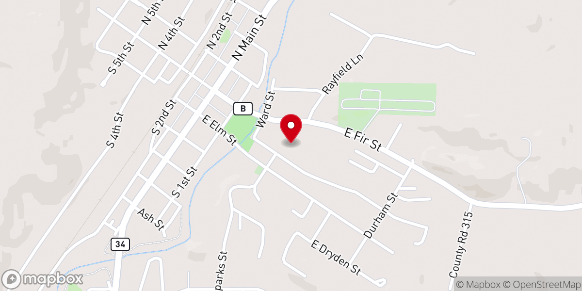 Map showing location of Tabernacle Baptist Church