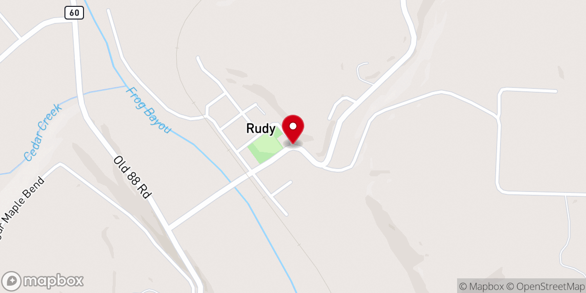 Map showing location of Rudy