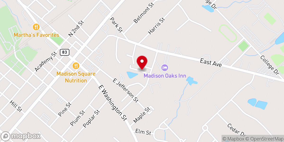 Map showing location of Springfield Missionary Baptist Church of Madison Georgia