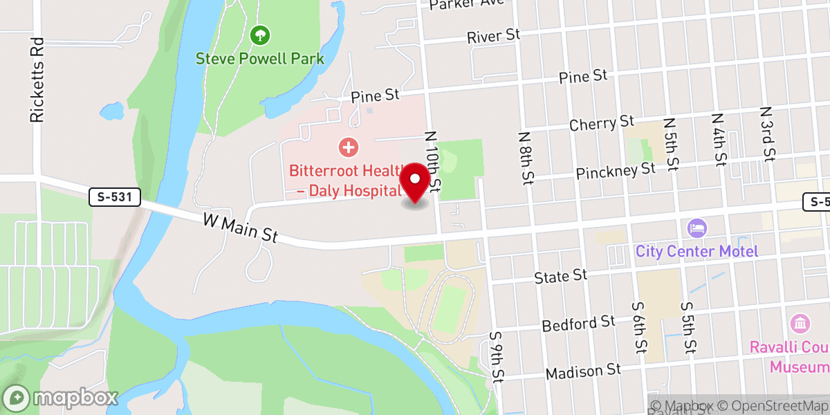 Map showing location of Daly-Leach Chapel