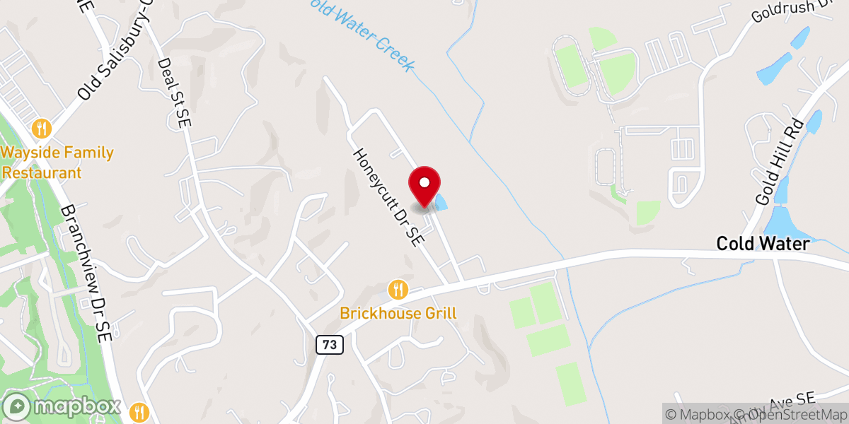 Map showing location of Heritage Baptist Church