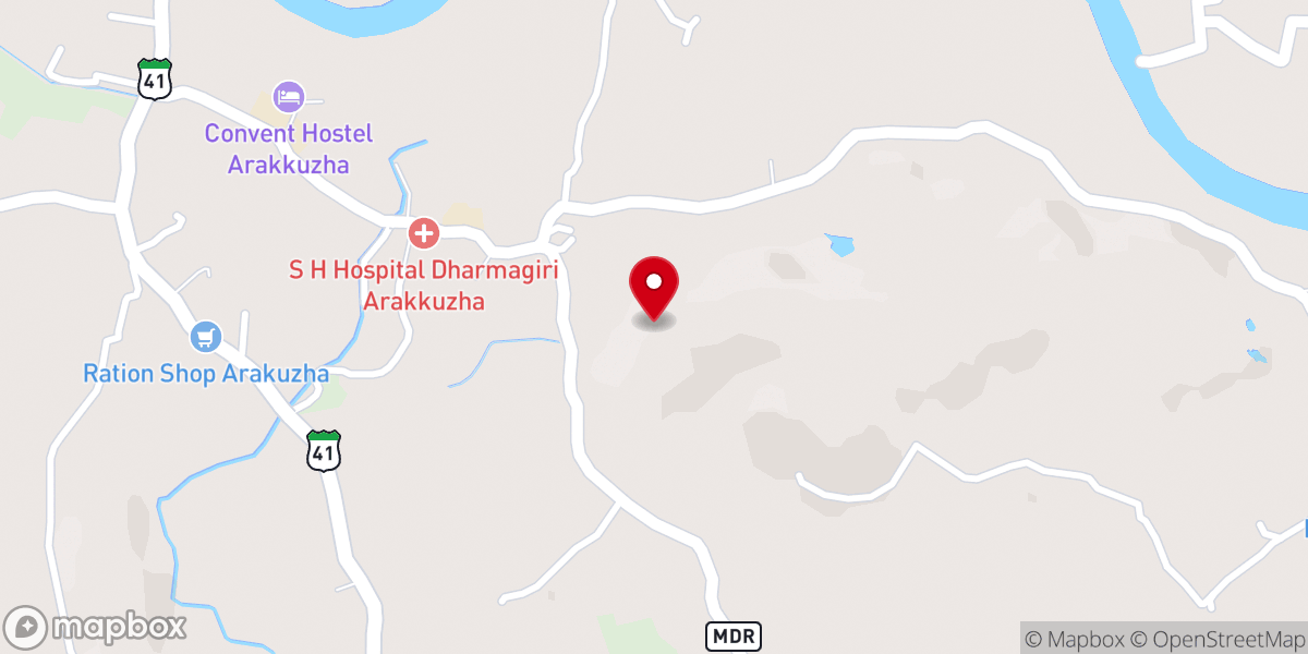 Map showing location of Malekurish Church Arakuzha