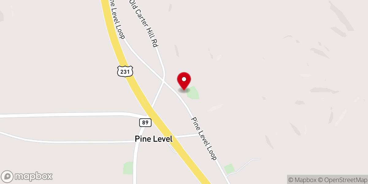 Map showing location of Pine Level United Methodist Church