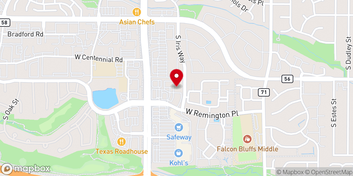 Map showing location of Christ Fellowship Littleton