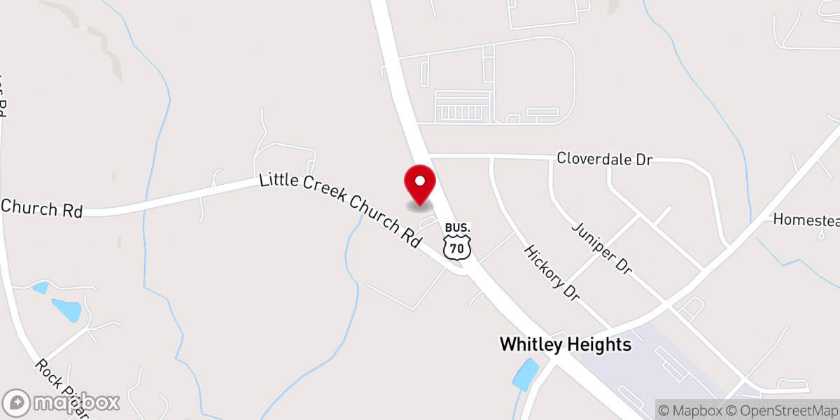 Map showing location of Johnston Union Church