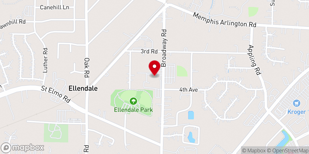 Map showing location of Ellendale Baptist Church