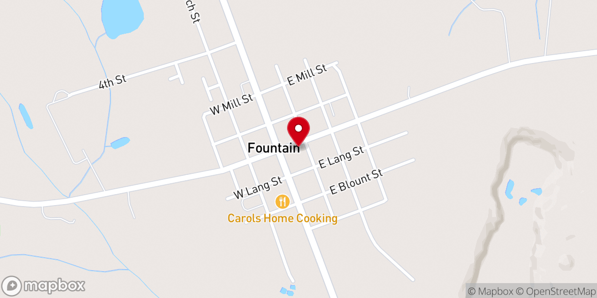 Map showing location of Fountain Senior Center