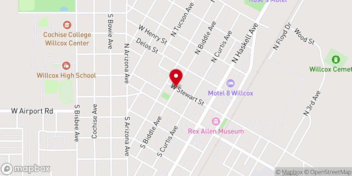 Map showing location of Southeastern Arizona Human