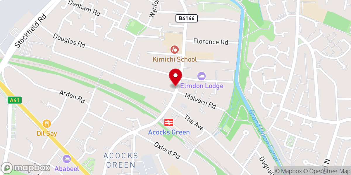 Map showing location of Acocks Green Baptist Church