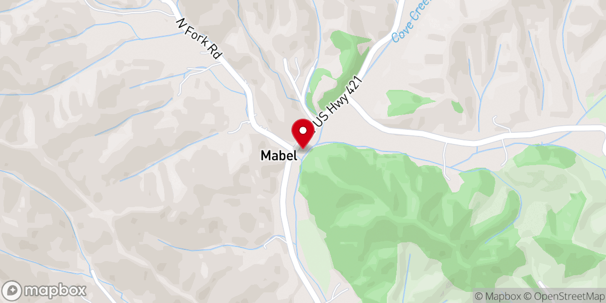Map showing location of Mabel United Methodist Church