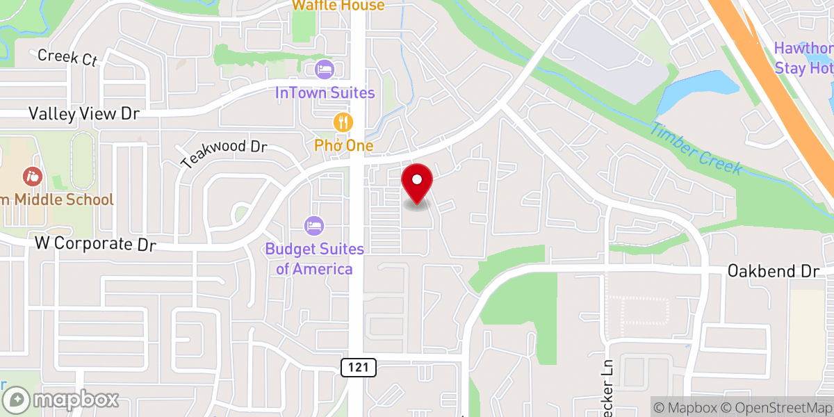 Map showing location of One Community Church - Lewisville Campus