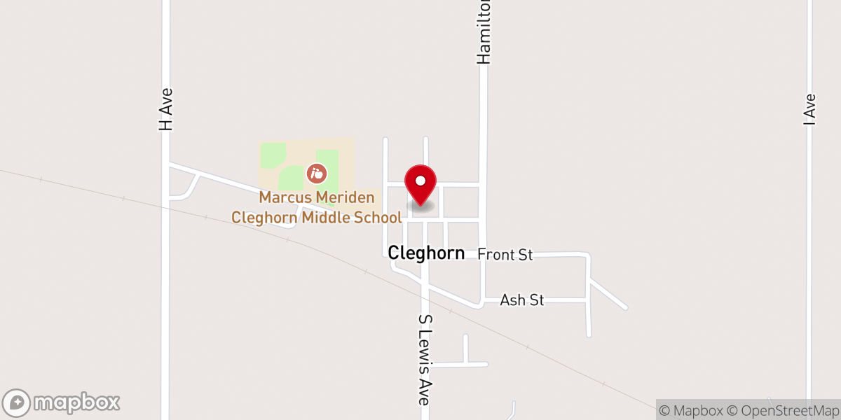 Map showing location of Cleghorn Community Center