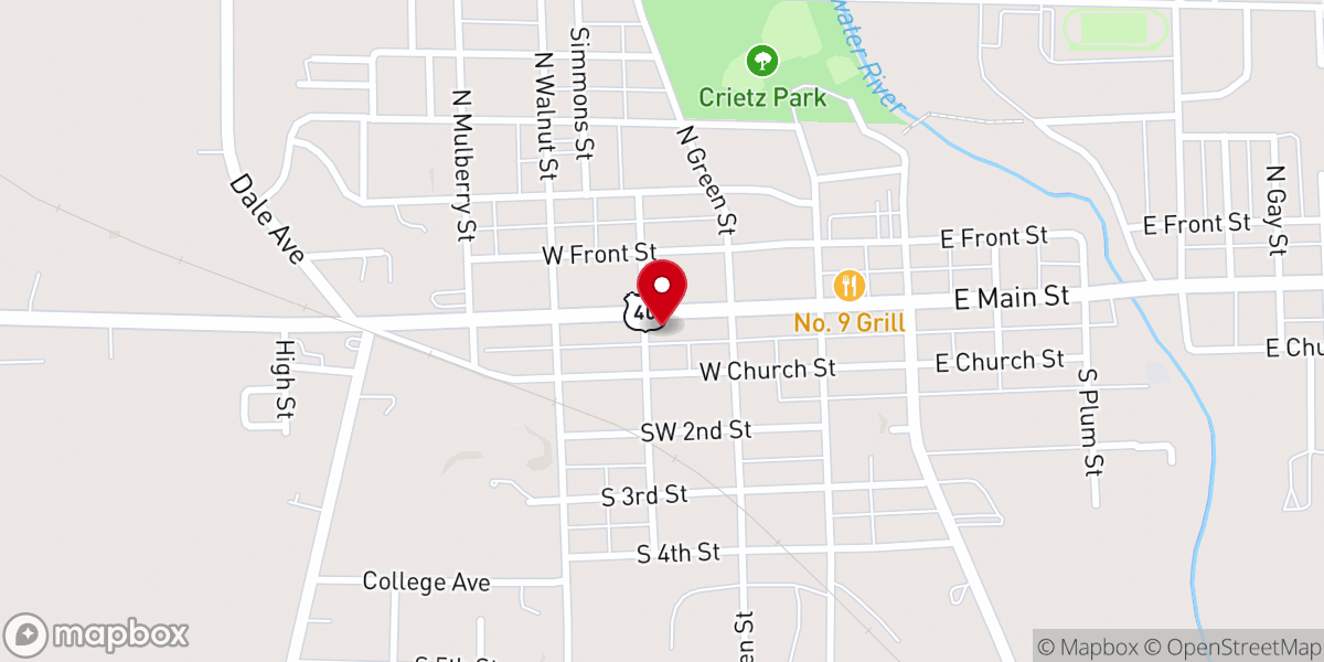 Map showing location of First United Methodist Church