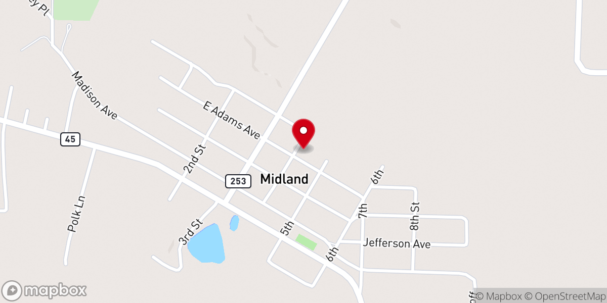Map showing location of Old Rugged Cross Church