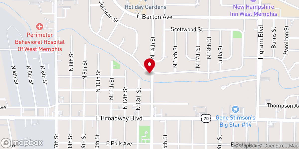 Map showing location of Straightway Apostolic Deliverance Temple