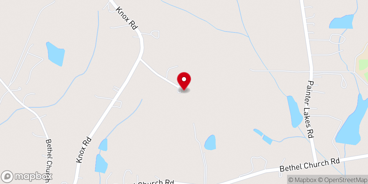 Map showing location of McLeansville First Baptist Church