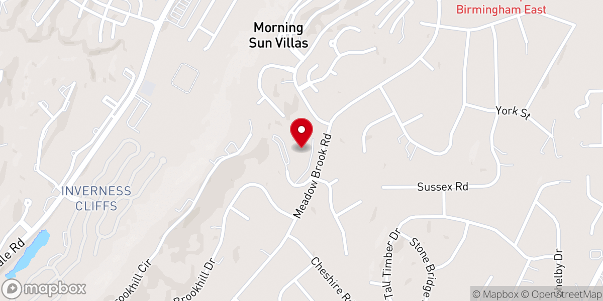 Map showing location of Meadow Brook Baptist Church