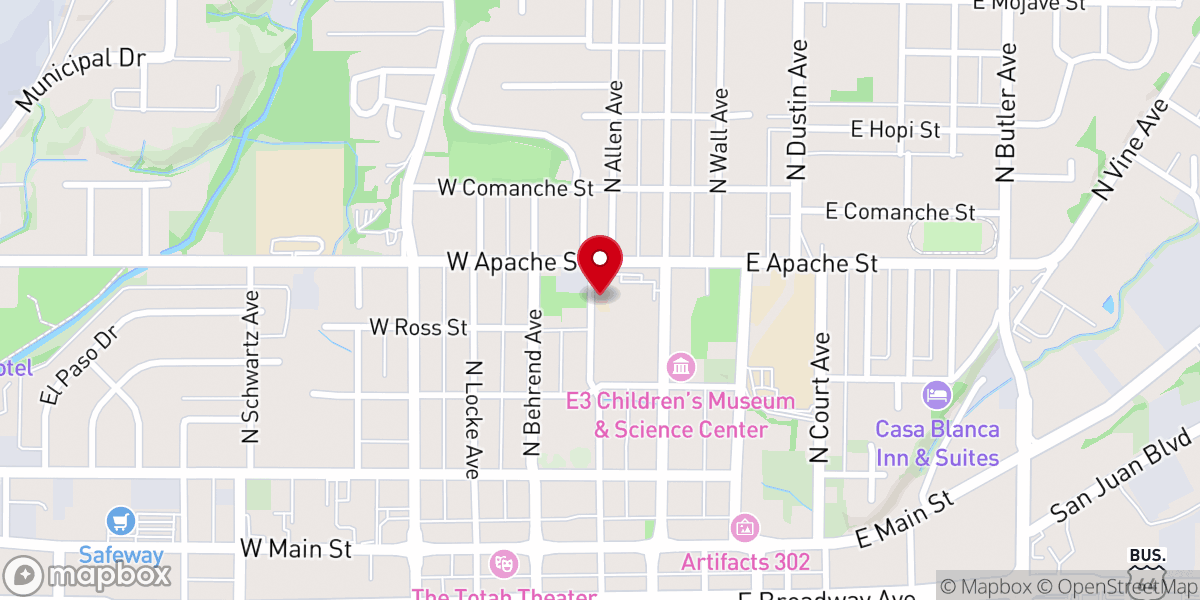 Map showing location of Sacred Heart Catholic Church