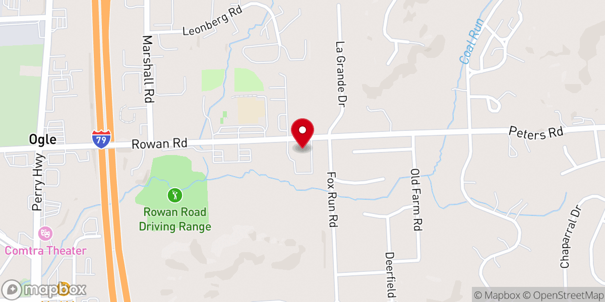 Map showing location of Hope Lutheran Church-Cranberry