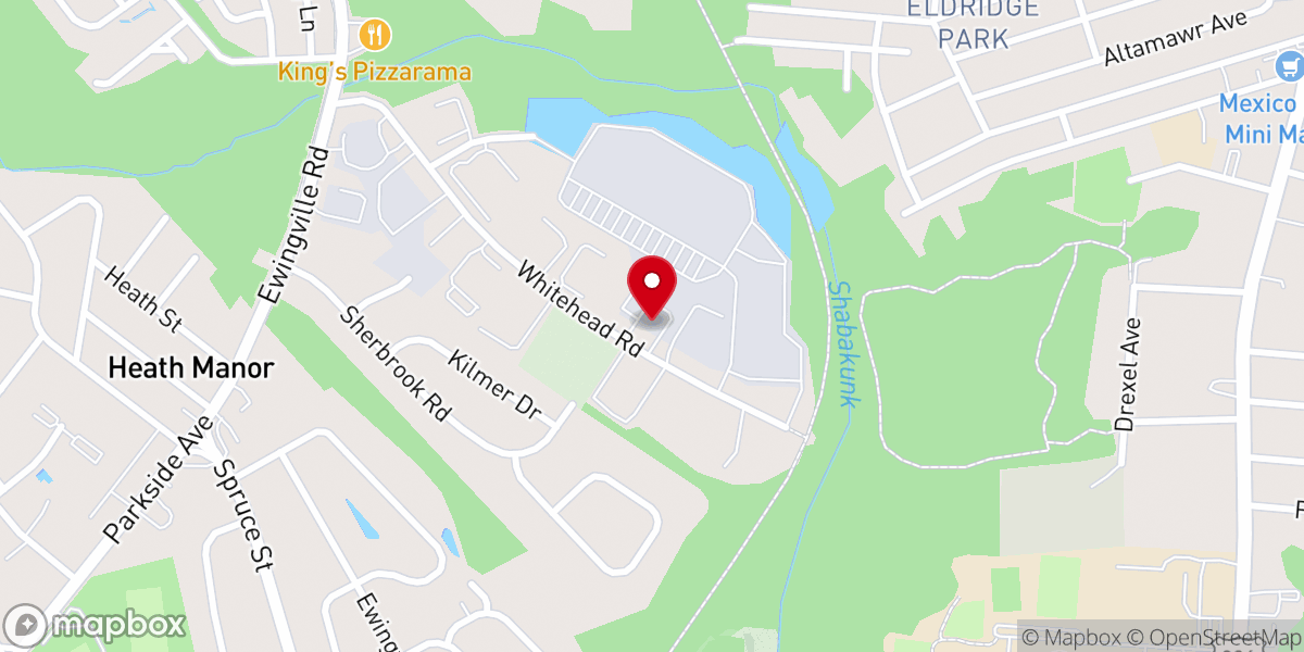 Map showing location of Higher Ground Interdenominational Church