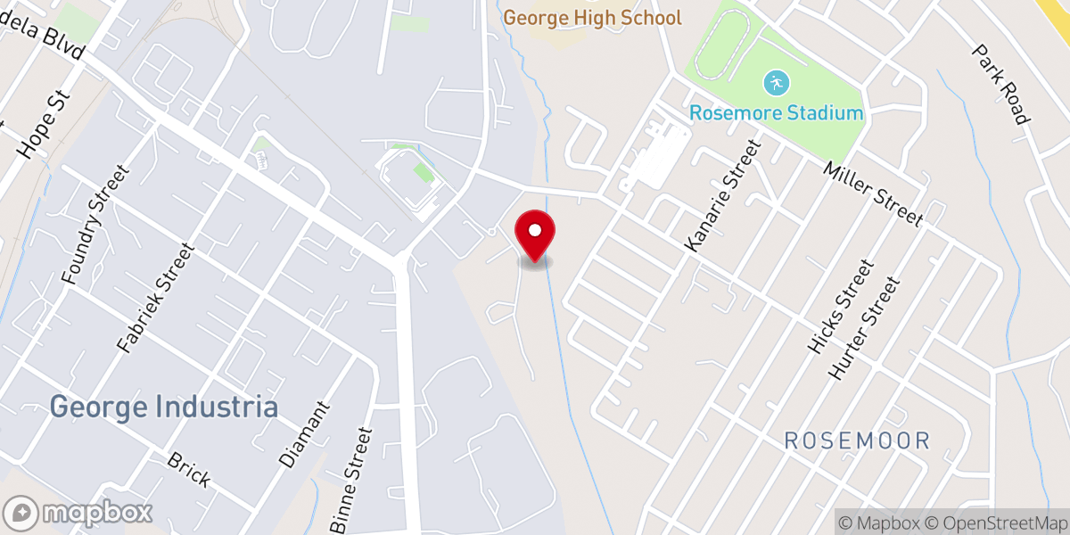 Map showing location of Restoration Fellowship Garden Route
