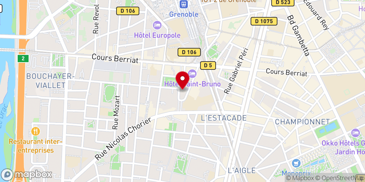 Map showing location of Église Saint-Bruno de Grenoble