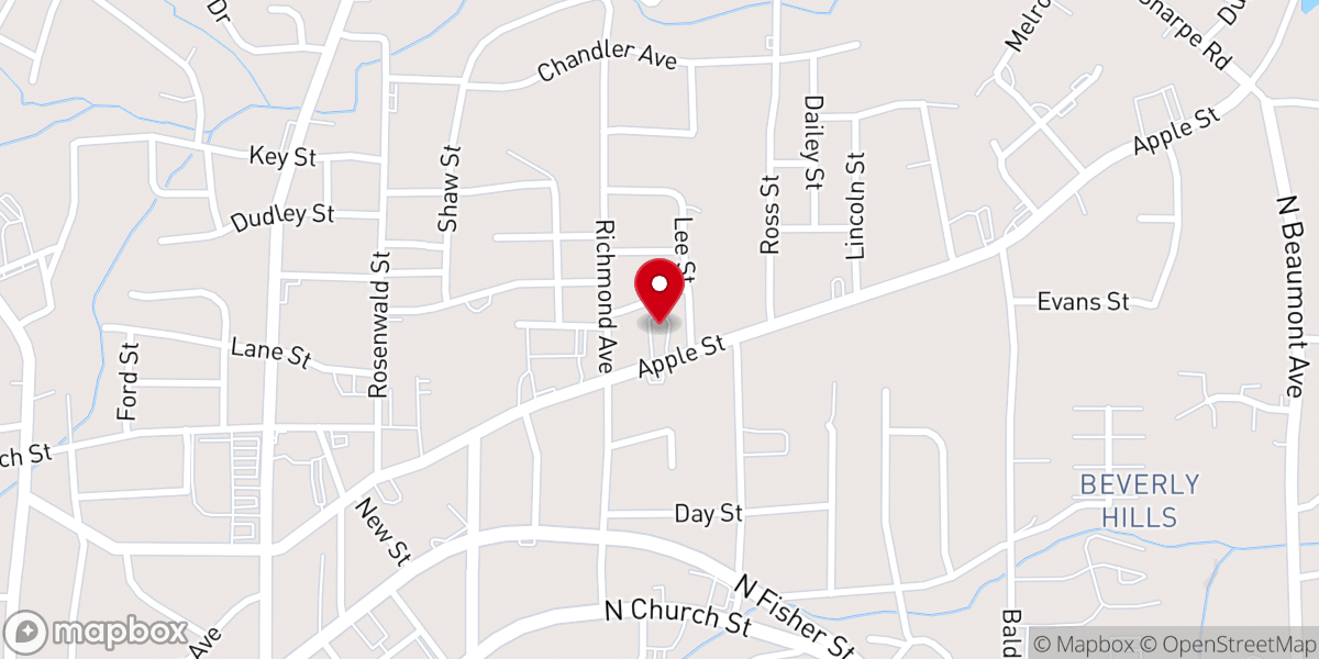 Map showing location of Miracle Temple Church