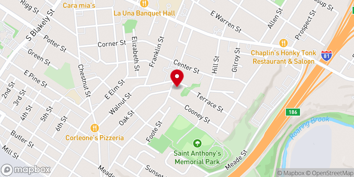 Map showing location of Saints Anthony and Rocco Parish