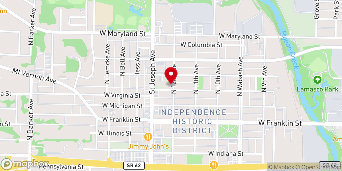 Map showing location of Independence Baptist Church